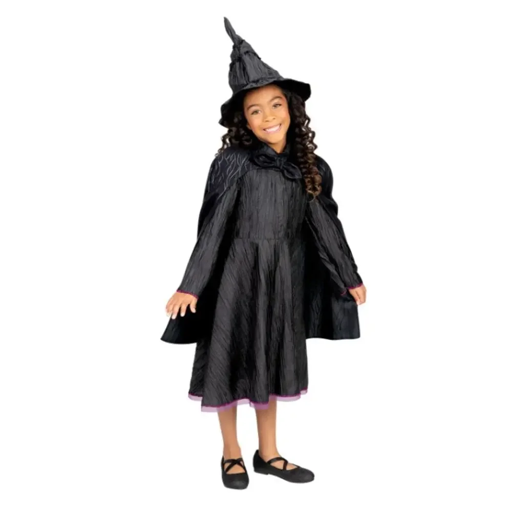 Wicked Deluxe Elphaba Black Dress & Accessories Girls Child Dress Up Size 4-6X